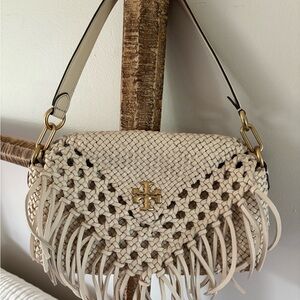 Tory Burch kira fringe small flap shoulder bag